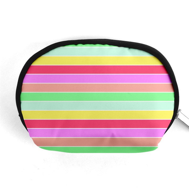 Pastel Rainbow Sorbet Horizontal Deck Chair Stripes Accessory Pouch (Medium)