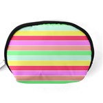 Pastel Rainbow Sorbet Horizontal Deck Chair Stripes Accessory Pouch (Medium) Back