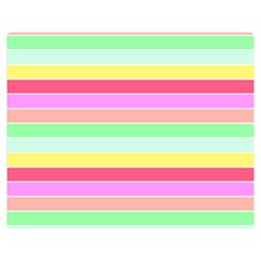 Pastel Rainbow Sorbet Horizontal Deck Chair Stripes Double Sided Flano Blanket (medium)  by PodArtist