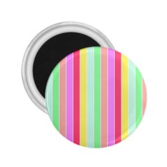 Pastel Rainbow Sorbet Deck Chair Stripes 2 25  Magnets by PodArtist