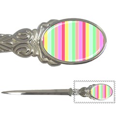 Pastel Rainbow Sorbet Deck Chair Stripes Letter Opener by PodArtist