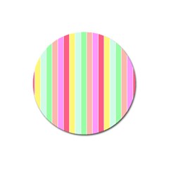 Pastel Rainbow Sorbet Deck Chair Stripes Magnet 3  (round) by PodArtist