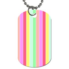 Pastel Rainbow Sorbet Deck Chair Stripes Dog Tag (one Side) by PodArtist