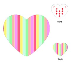 Pastel Rainbow Sorbet Deck Chair Stripes Playing Cards (heart) by PodArtist