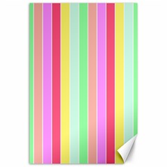 Pastel Rainbow Sorbet Deck Chair Stripes Canvas 24  X 36  by PodArtist