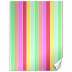 Pastel Rainbow Sorbet Deck Chair Stripes Canvas 36  X 48  by PodArtist