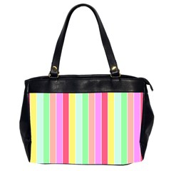 Pastel Rainbow Sorbet Deck Chair Stripes Oversize Office Handbag (2 Sides) by PodArtist