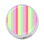 Pastel Rainbow Sorbet Deck Chair Stripes 4-Port USB Hub (Two Sides) Front