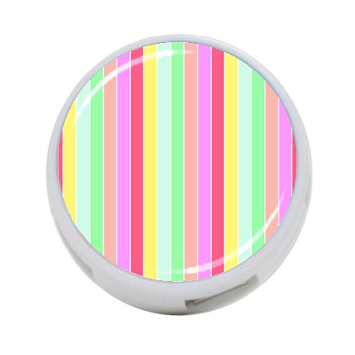 Pastel Rainbow Sorbet Deck Chair Stripes 4-Port USB Hub (Two Sides)