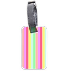 Pastel Rainbow Sorbet Deck Chair Stripes Luggage Tags (one Side)  by PodArtist