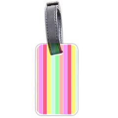 Pastel Rainbow Sorbet Deck Chair Stripes Luggage Tags (two Sides) by PodArtist