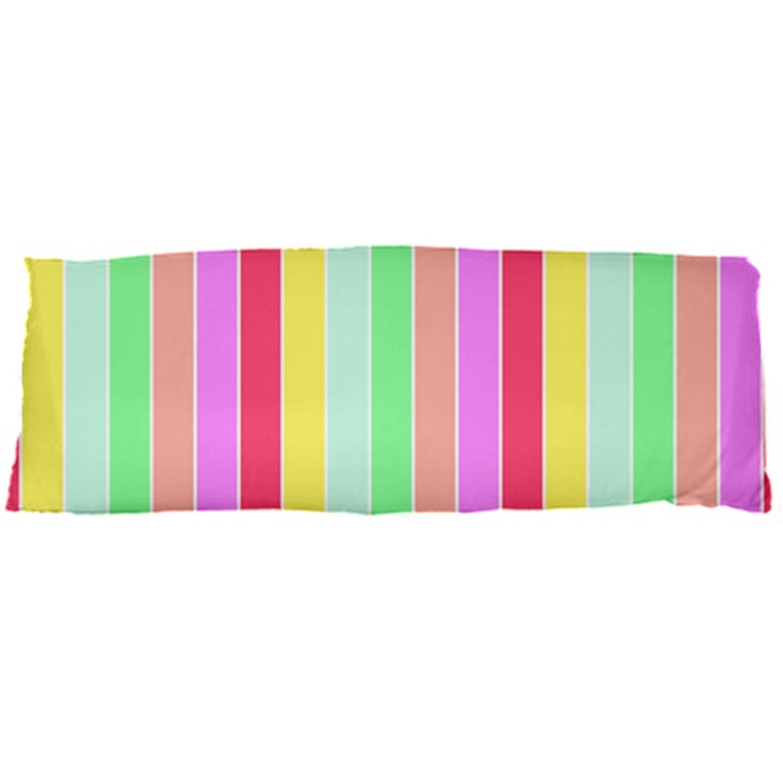 Pastel Rainbow Sorbet Deck Chair Stripes Body Pillow Case Dakimakura (Two Sides)