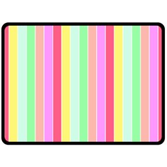 Pastel Rainbow Sorbet Deck Chair Stripes Double Sided Fleece Blanket (large)  by PodArtist