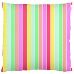 Pastel Rainbow Sorbet Deck Chair Stripes Large Flano Cushion Case (Two Sides) Front