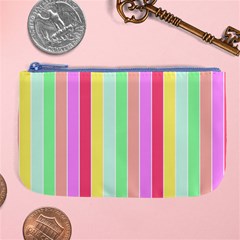 Pastel Rainbow Sorbet Deck Chair Stripes Large Coin Purse by PodArtist