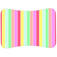 Pastel Rainbow Sorbet Deck Chair Stripes Velour Seat Head Rest Cushion by PodArtist