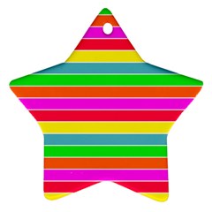 Neon Hawaiian Rainbow Horizontal Deck Chair Stripes Ornament (star) by PodArtist