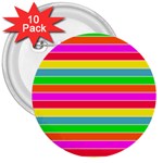 Neon Hawaiian Rainbow Horizontal Deck Chair Stripes 3  Buttons (10 pack)  Front