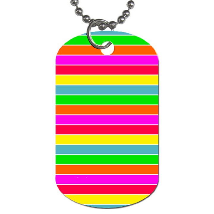 Neon Hawaiian Rainbow Horizontal Deck Chair Stripes Dog Tag (One Side)