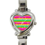 Neon Hawaiian Rainbow Horizontal Deck Chair Stripes Heart Italian Charm Watch Front