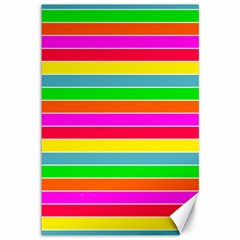 Neon Hawaiian Rainbow Horizontal Deck Chair Stripes Canvas 12  X 18  by PodArtist