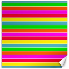 Neon Hawaiian Rainbow Horizontal Deck Chair Stripes Canvas 20  X 20  by PodArtist