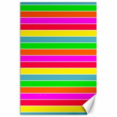 Neon Hawaiian Rainbow Horizontal Deck Chair Stripes Canvas 20  X 30  by PodArtist