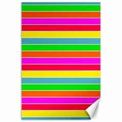 Neon Hawaiian Rainbow Horizontal Deck Chair Stripes Canvas 24  X 36  by PodArtist