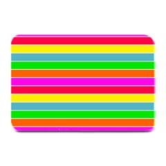 Neon Hawaiian Rainbow Horizontal Deck Chair Stripes Plate Mats by PodArtist