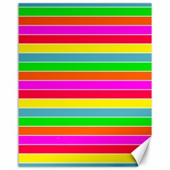 Neon Hawaiian Rainbow Horizontal Deck Chair Stripes Canvas 11  X 14  by PodArtist