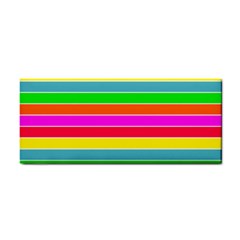 Neon Hawaiian Rainbow Horizontal Deck Chair Stripes Hand Towel by PodArtist