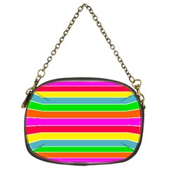 Neon Hawaiian Rainbow Horizontal Deck Chair Stripes Chain Purse (One Side)