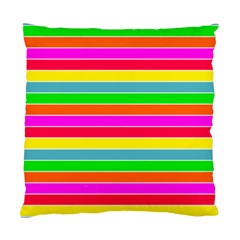 Neon Hawaiian Rainbow Horizontal Deck Chair Stripes Standard Cushion Case (two Sides) by PodArtist