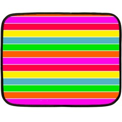 Neon Hawaiian Rainbow Horizontal Deck Chair Stripes Fleece Blanket (mini) by PodArtist