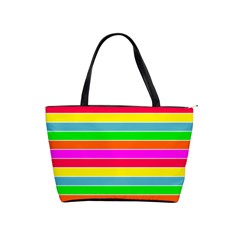 Neon Hawaiian Rainbow Horizontal Deck Chair Stripes Classic Shoulder Handbag by PodArtist