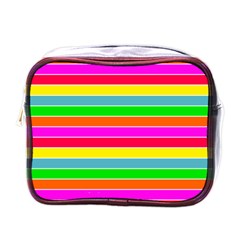 Neon Hawaiian Rainbow Horizontal Deck Chair Stripes Mini Toiletries Bag (one Side) by PodArtist