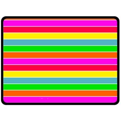 Neon Hawaiian Rainbow Horizontal Deck Chair Stripes Fleece Blanket (large)  by PodArtist