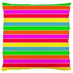 Neon Hawaiian Rainbow Horizontal Deck Chair Stripes Large Cushion Case (Two Sides) Front