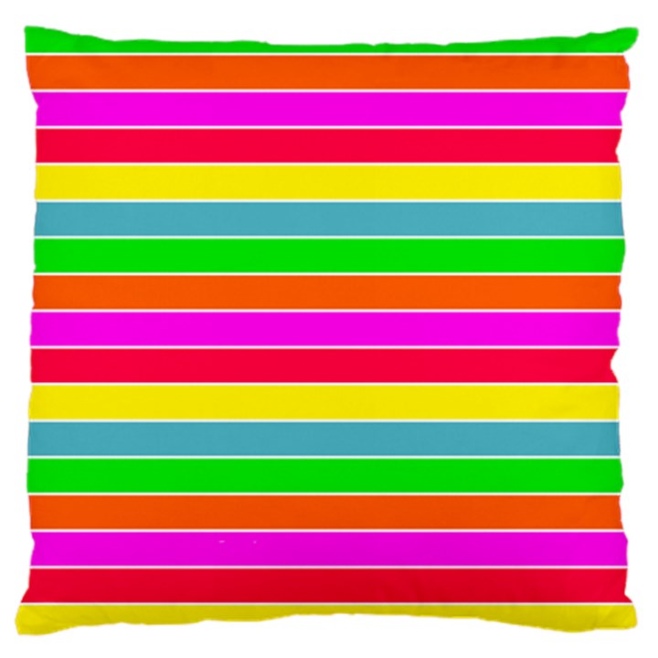 Neon Hawaiian Rainbow Horizontal Deck Chair Stripes Large Cushion Case (Two Sides)