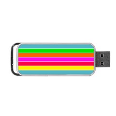 Neon Hawaiian Rainbow Horizontal Deck Chair Stripes Portable Usb Flash (one Side) by PodArtist