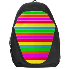 Neon Hawaiian Rainbow Horizontal Deck Chair Stripes Backpack Bag by PodArtist