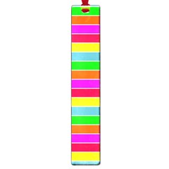 Neon Hawaiian Rainbow Horizontal Deck Chair Stripes Large Book Marks by PodArtist