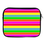 Neon Hawaiian Rainbow Horizontal Deck Chair Stripes Apple iPad 2/3/4 Zipper Cases Front