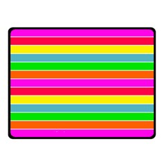 Neon Hawaiian Rainbow Horizontal Deck Chair Stripes Double Sided Fleece Blanket (small)  by PodArtist