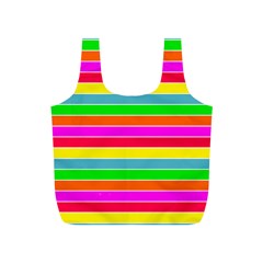 Neon Hawaiian Rainbow Horizontal Deck Chair Stripes Full Print Recycle Bag (s) by PodArtist