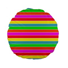 Neon Hawaiian Rainbow Horizontal Deck Chair Stripes Standard 15  Premium Flano Round Cushions