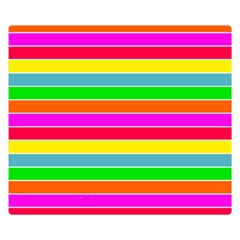 Neon Hawaiian Rainbow Horizontal Deck Chair Stripes Double Sided Flano Blanket (Small) 