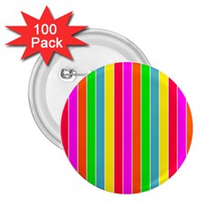 Neon Hawaiian Rainbow Deck Chair Stripes 2 25  Buttons (100 Pack)  by PodArtist