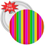 Neon Hawaiian Rainbow Deck Chair Stripes 3  Buttons (100 pack)  Front