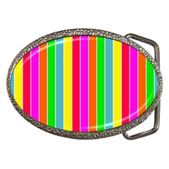 Neon Hawaiian Rainbow Deck Chair Stripes Belt Buckles by PodArtist